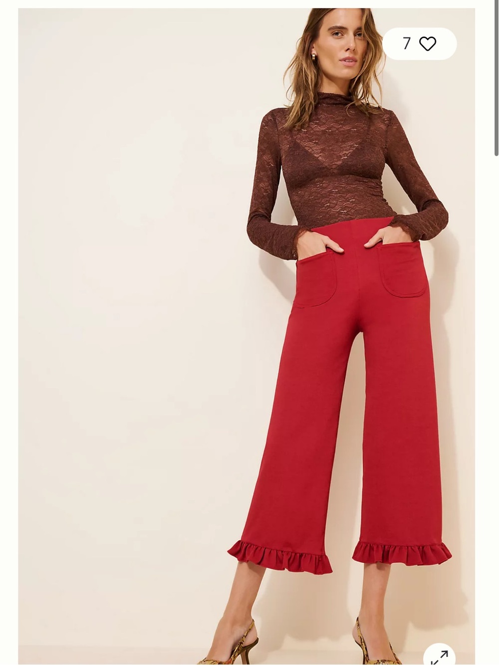 Maeve The Colette Ruffle-Hem Wide-Leg Pants